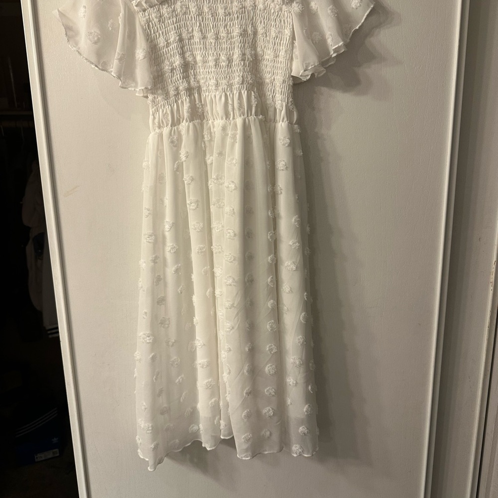 Elegant White Floral Kids Dress